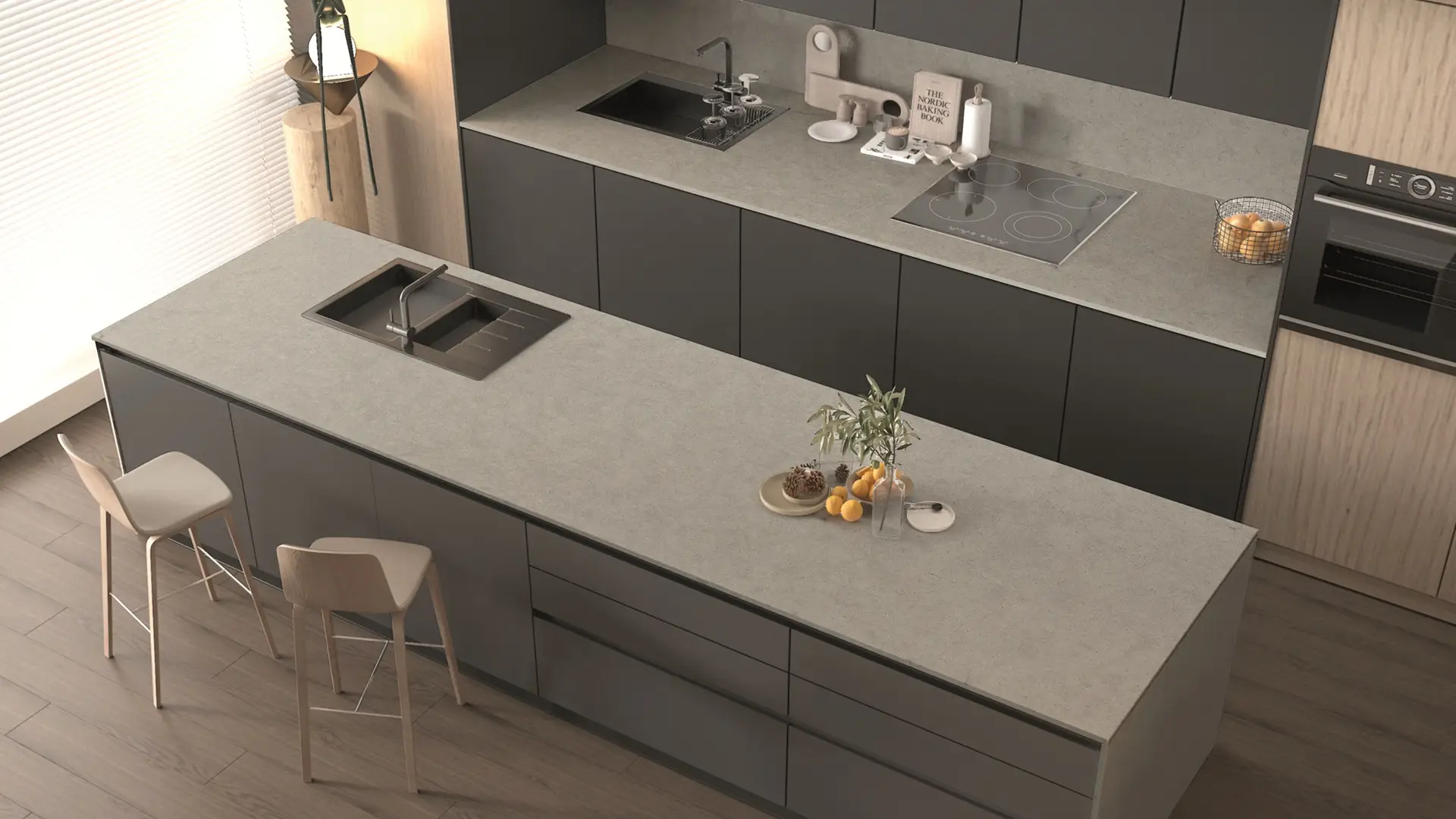 Aurea Surfaces Cemento Grey ZERO Collection application