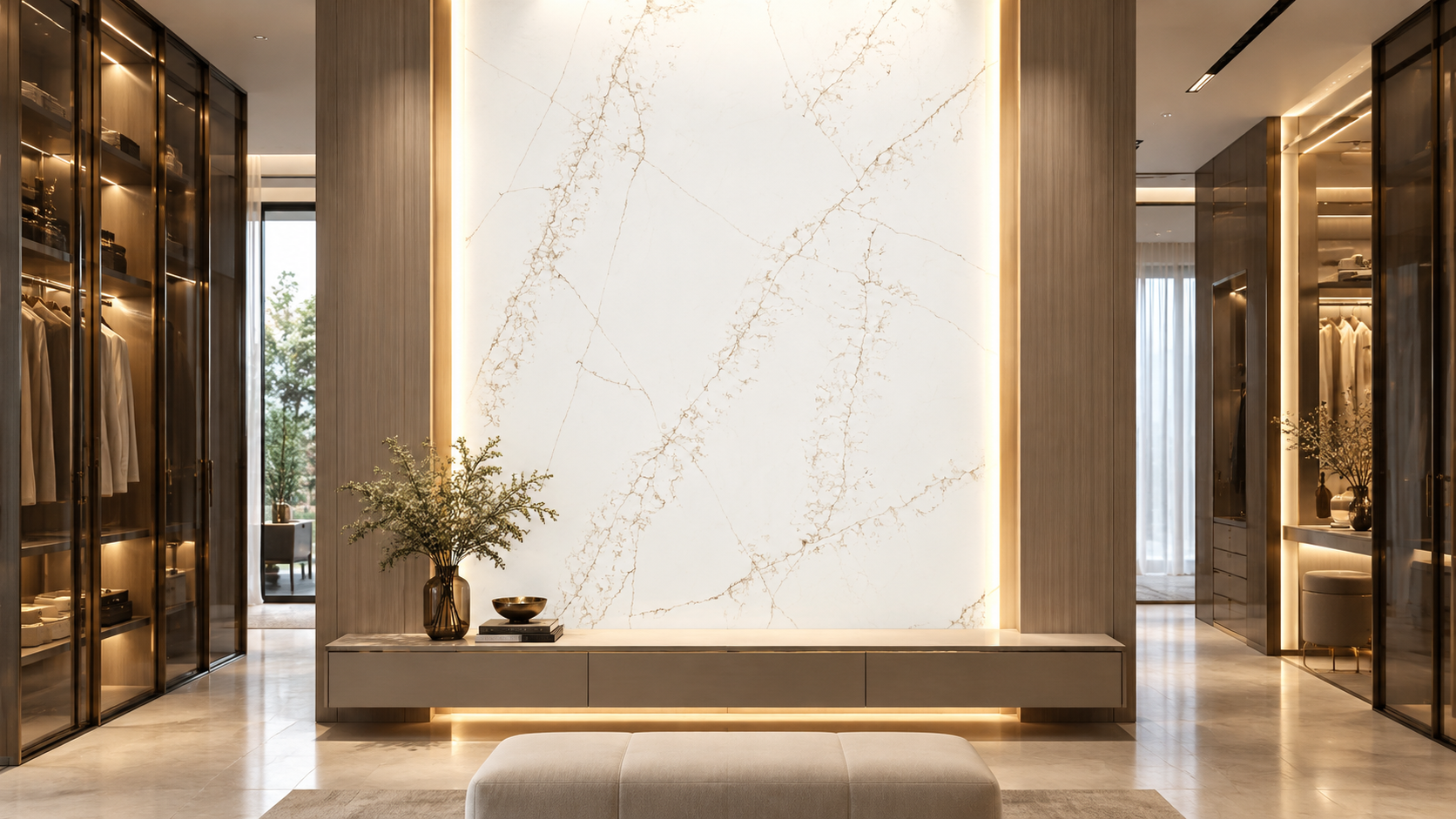 Aurea Surfaces Sand Swan ZERO Collection wall cladding application