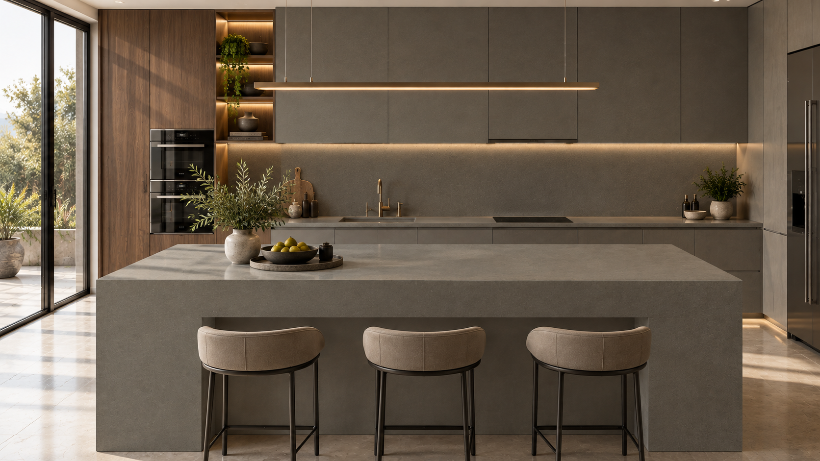 Aurea Surfaces Matera ZERO Collection kitchen application